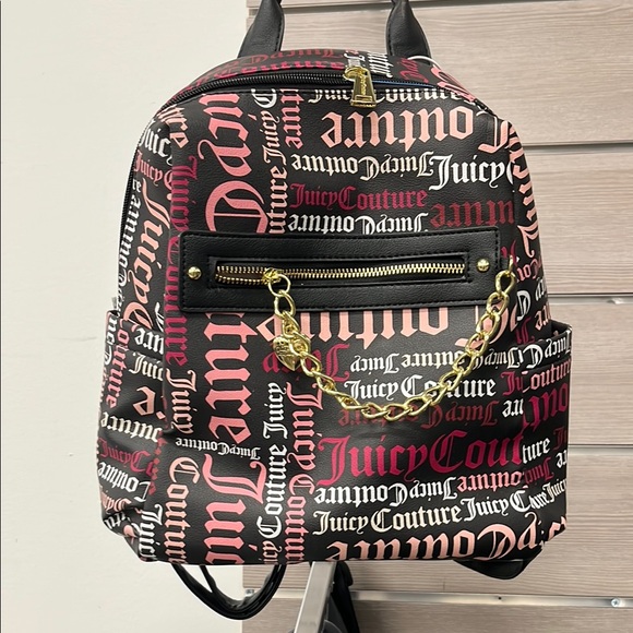 Juicy Couture Handbags - Juicy Couture Black and Pink Graphic Backpack